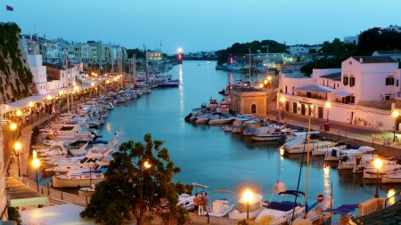 Boat Harbor In Ciutadella In A Balearic Isl Spain HD Desktop Background